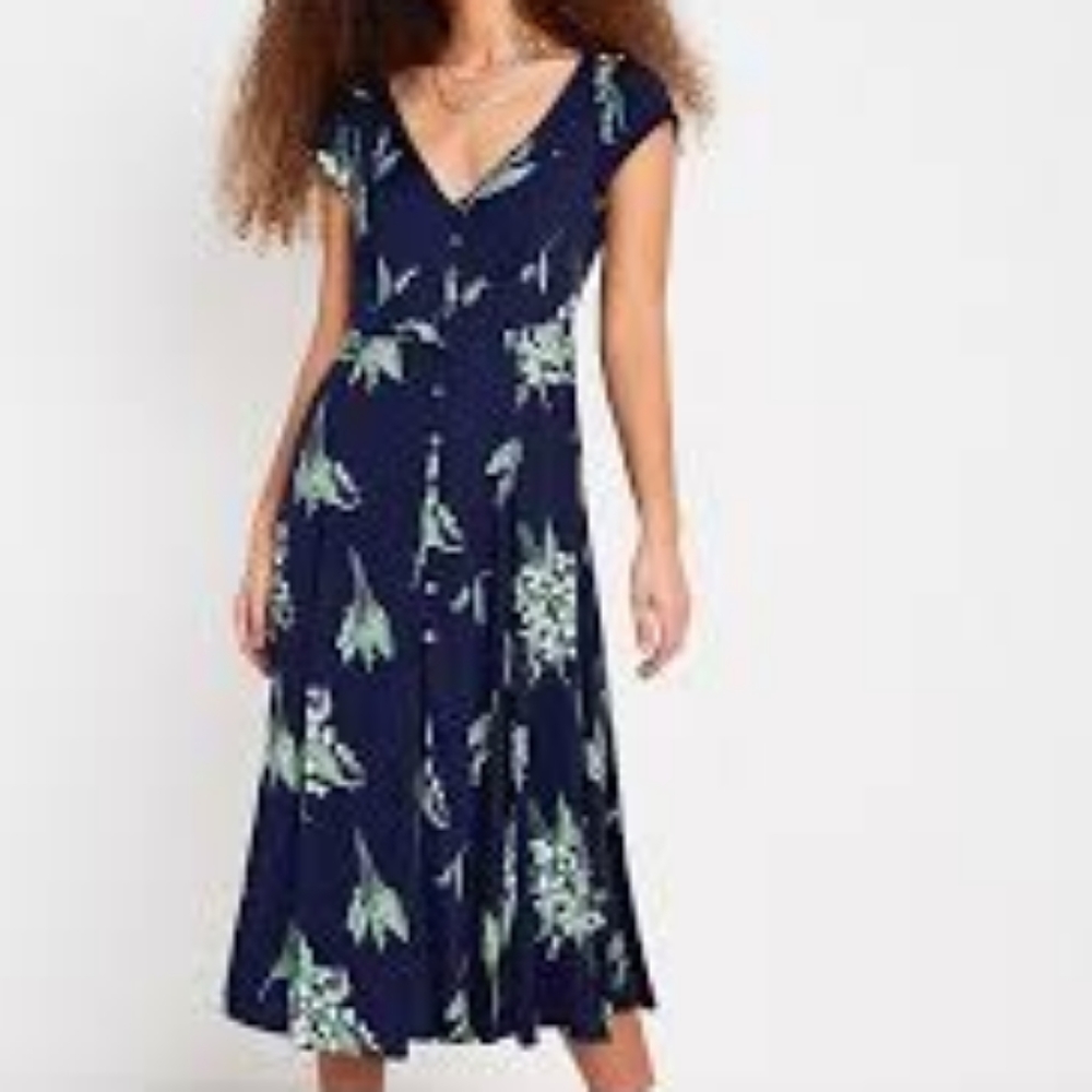 Urban Outfitters Malena Dress Navy NWT